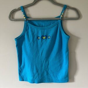 Rare vintage 2000's Embroider flower and heart design with beaded straps